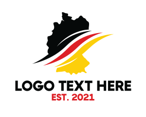 Cross Country - Germany Flag Map logo design