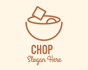 Lunch - Brown Food Bowl Outline logo design