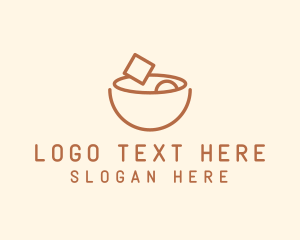 Brown - Brown Food Bowl Outline logo design