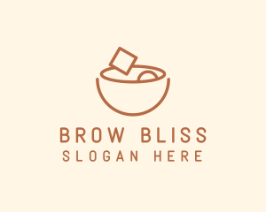 Brown Food Bowl Outline logo design