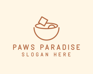 Brown Food Bowl Outline logo design