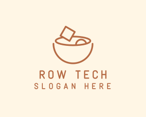 Brown Food Bowl Outline logo design