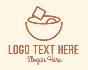 Simplistic - Brown Food Bowl Outline logo design
