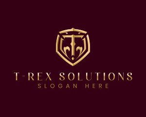 Luxury Premium Shield Letter T logo design