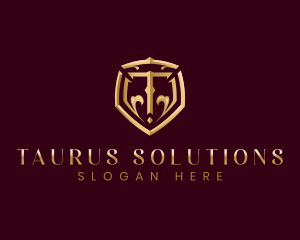 Luxury Premium Shield Letter T logo design