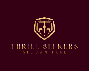 Luxury Premium Shield Letter T logo design