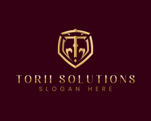 Luxury Premium Shield Letter T logo design