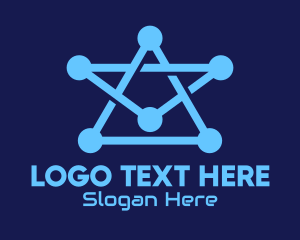 Cyberspace - Blue Star Tech logo design