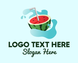 Liquid - Watermelon Slice Juice logo design