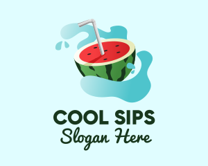 Refreshment - Watermelon Slice Juice logo design