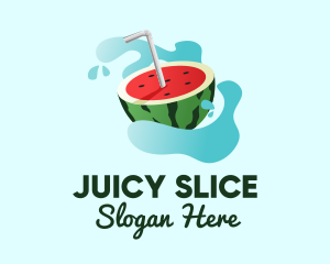 Watermelon Slice Juice logo design