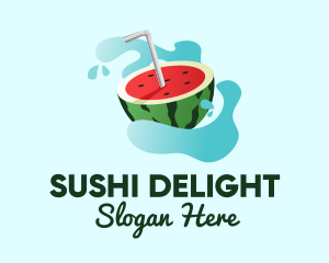 Watermelon Slice Juice logo design