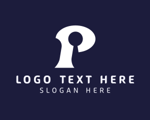 Key - Property Keyhole Letter P logo design
