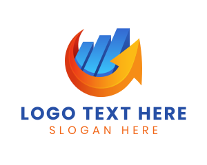 3d - 3D Arrow Graph logo design