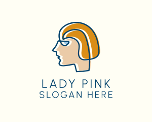 Salon Lady Hairstyle Monoline  logo design