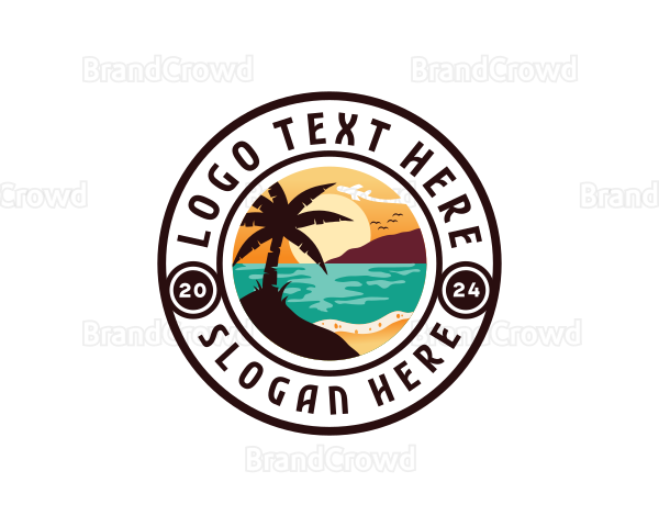 Beach Ocean Travel Logo