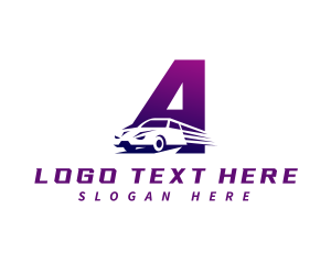 Car - Race Car Letter A logo design