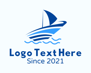 Motorboat - Ocean Small Boat logo design