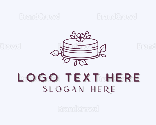 Wedding Flower Cake Logo