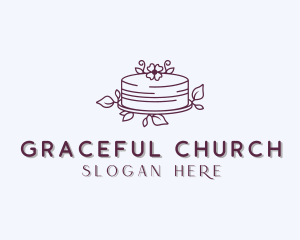 Baking - Wedding Flower Cake logo design