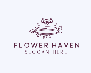 Wedding Flower Cake logo design