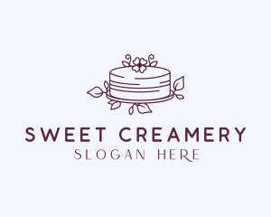 Wedding Flower Cake logo design