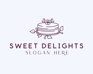 Wedding Flower Cake logo design