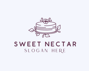 Wedding Flower Cake logo design