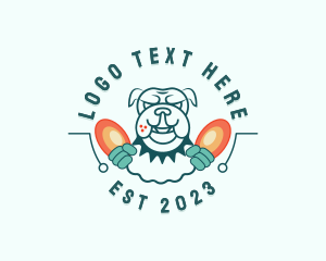 Cartoon - Pingpong Pitbull Dog logo design