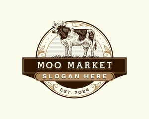 Cow Cattle Livestock logo design