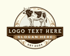 Bovine - Cow Cattle Livestock logo design