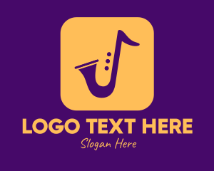 Saxophonist - Golden Saxophone Mobile Application logo design