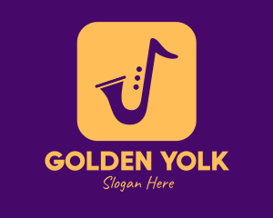 Golden Saxophone Mobile Application logo design