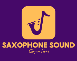 Golden Saxophone Mobile Application logo design