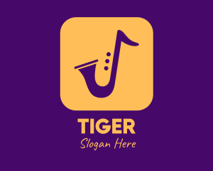 Concert - Golden Saxophone Mobile Application logo design