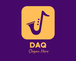Music Shop - Golden Saxophone Mobile Application logo design
