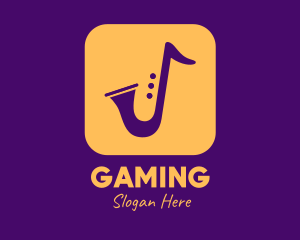 Jazz Club - Golden Saxophone Mobile Application logo design