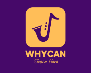Musical - Golden Saxophone Mobile Application logo design