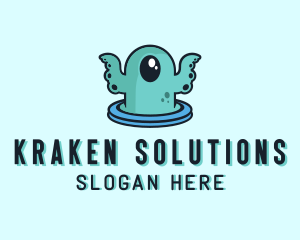 Kraken - Cyclops Sea Monster logo design