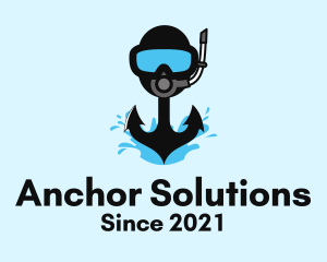 Scuba Diving Anchor  logo design