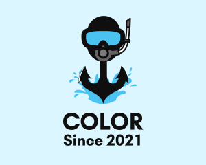 Diving Gear - Scuba Diving Anchor logo design