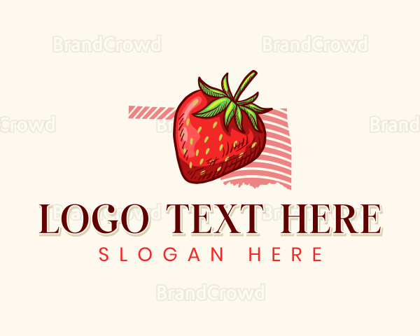 Oklahoma Strawberry Fruit Logo