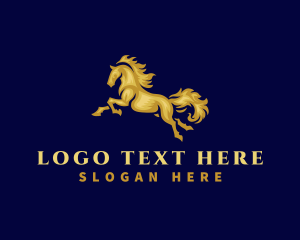 Equestrian - Running Stallion Horse logo design