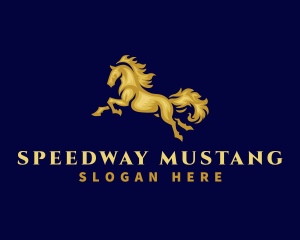 Mustang - Running Stallion Horse logo design