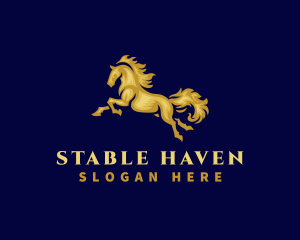 Horse - Running Stallion Horse logo design