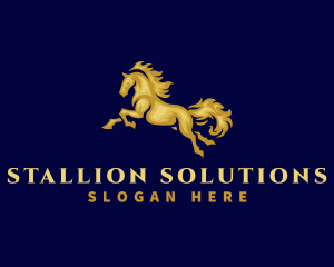 Stallion - Running Stallion Horse logo design