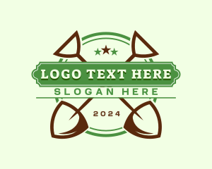 Landscape - Shovel Landscaping Tool logo design