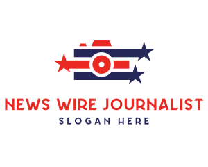 Journalist - Stars Stripe Camera logo design