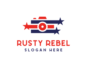 Stars Stripe Camera logo design