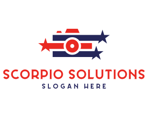 Stars Stripe Camera logo design